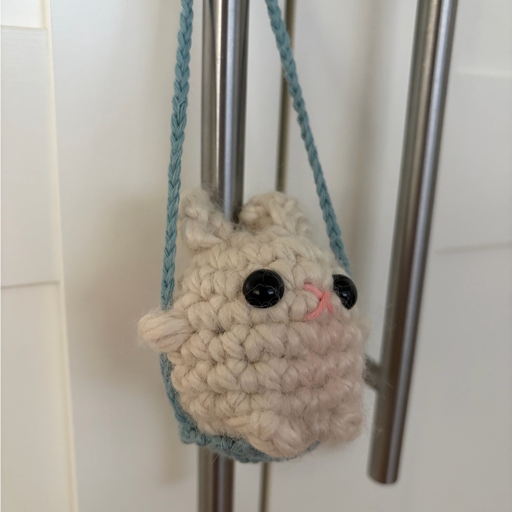 Handmade Crochet Amigurumi Swinging Bunny Rabbit